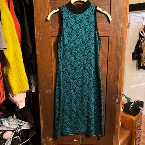 Elegant Teal Lace Dress Small